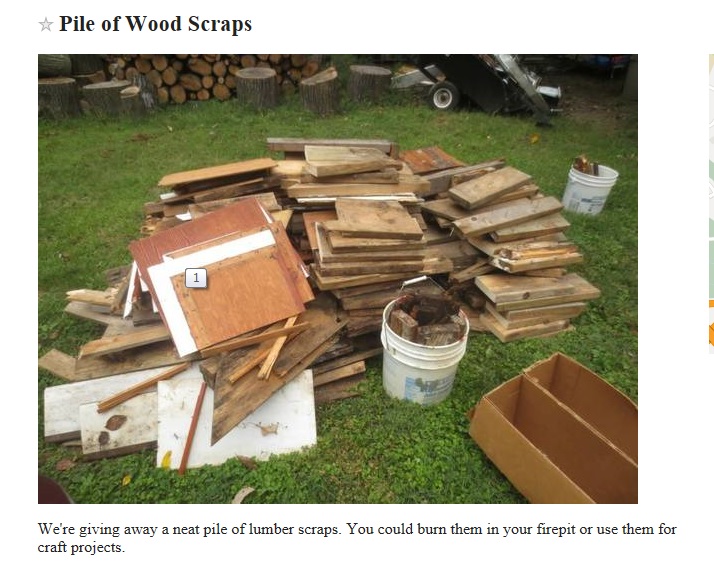 The Craigslist ad suggests uses: firepit, crafts.